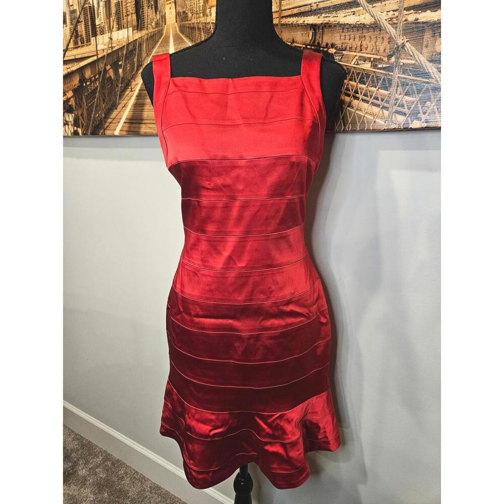 Suzi Chin Red Satin Women's Dress Size 4